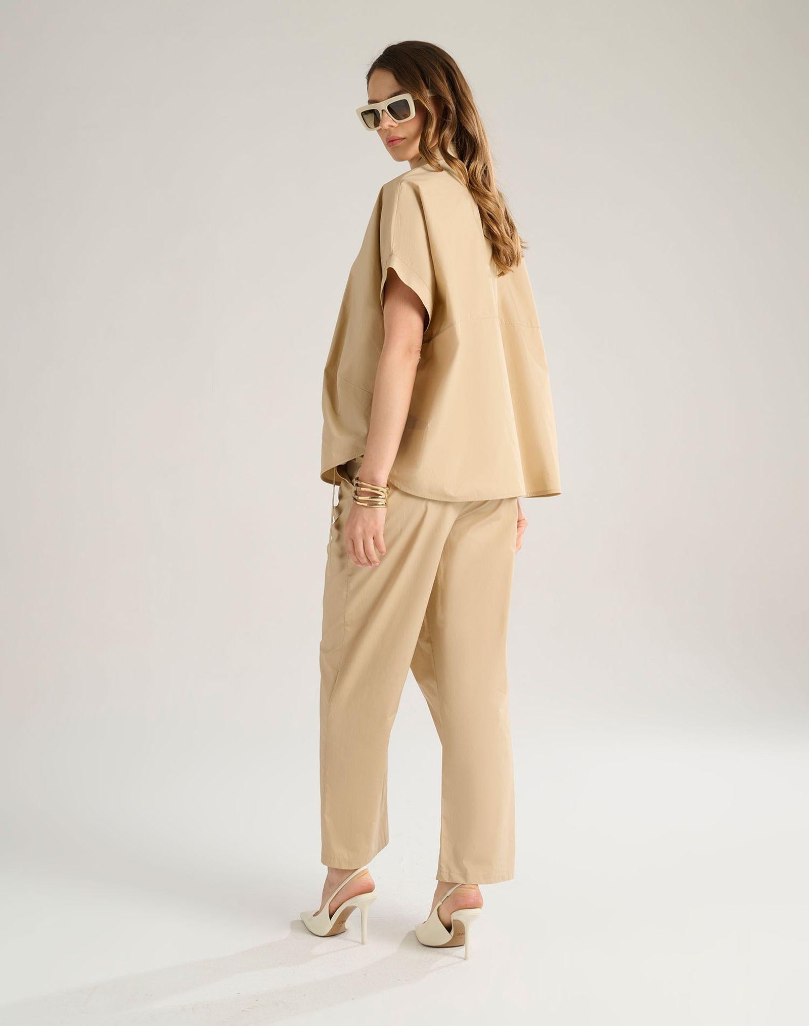 Pantalone con pieghe P100CU MA002 MANILA GRACE 