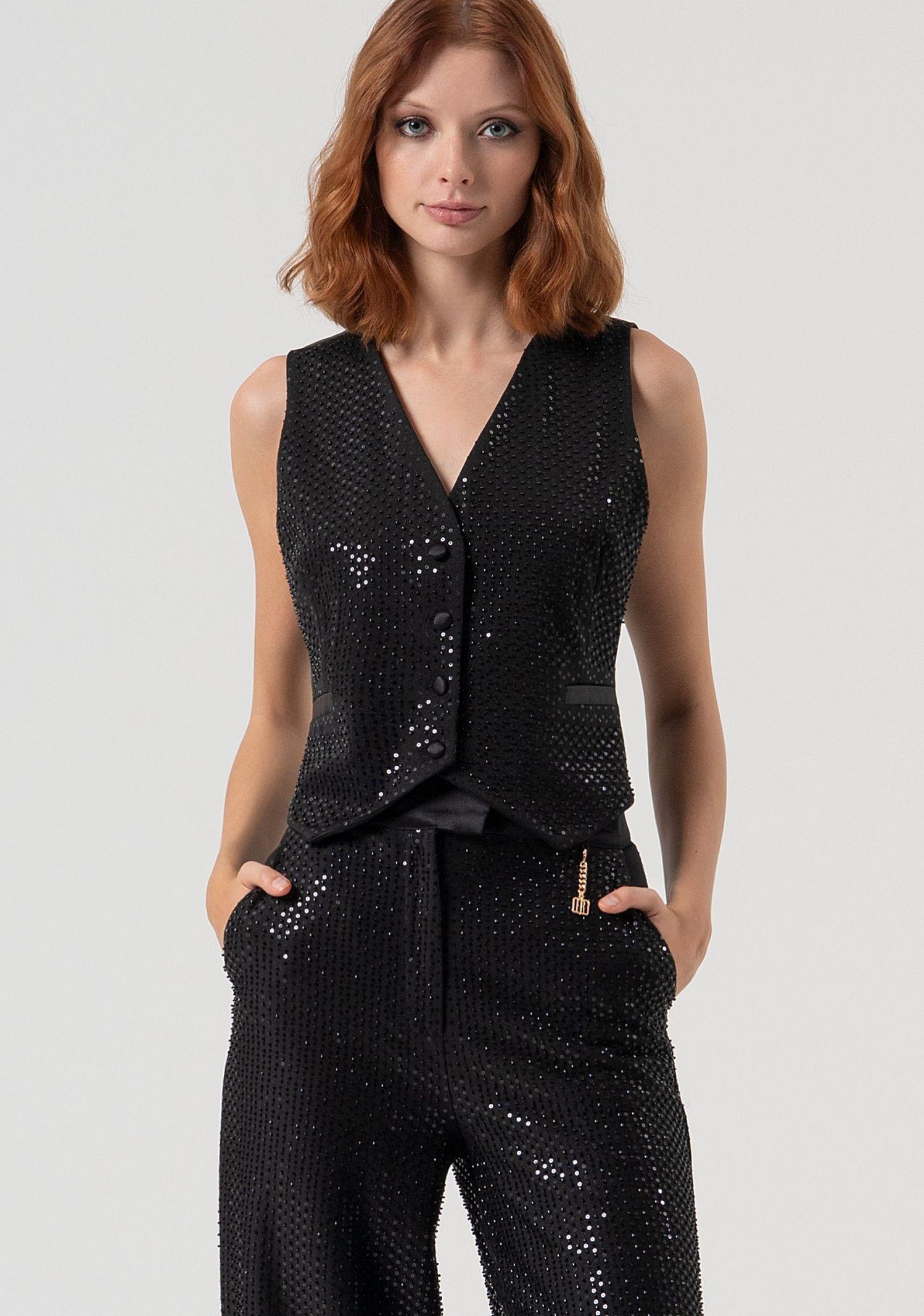 Gilet con strass - Fracomina FQ25WJ5001W815R9 053 FRACOMINA 