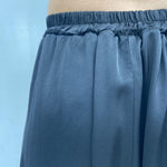 Gonna lunga satinata con elastico in vita 8078 NERO OFELIA 