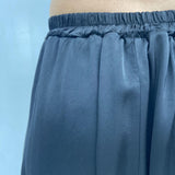 Gonna lunga satinata con elastico in vita 8078 NERO OFELIA 