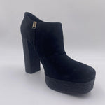 Tronchetto scamosciato con plateau LB645 NERO LELLA BALDI 