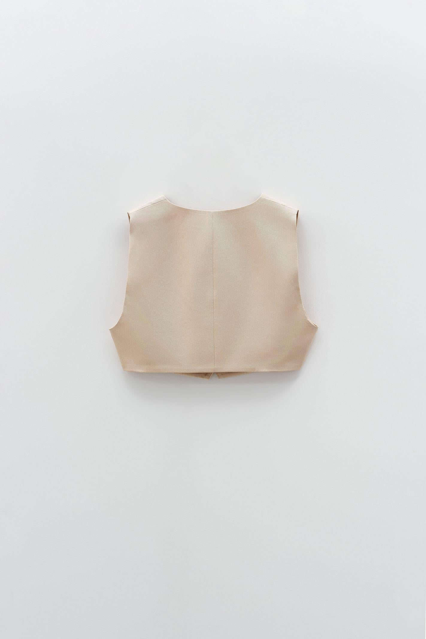 Gilet cropped ESS250062 BEIGE ELEH 