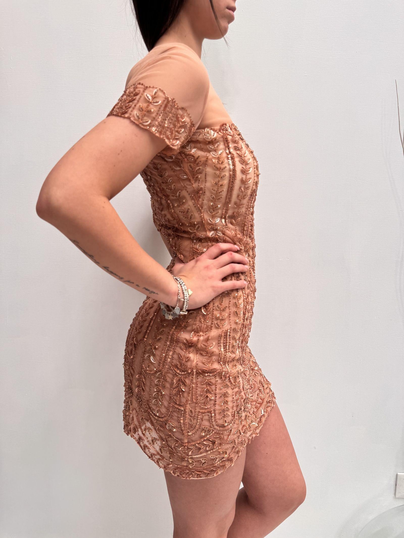 Abito trasparente con perline - Elisabetta Franchi AR24A22E1 181 ELISABETTA FRANCHI 