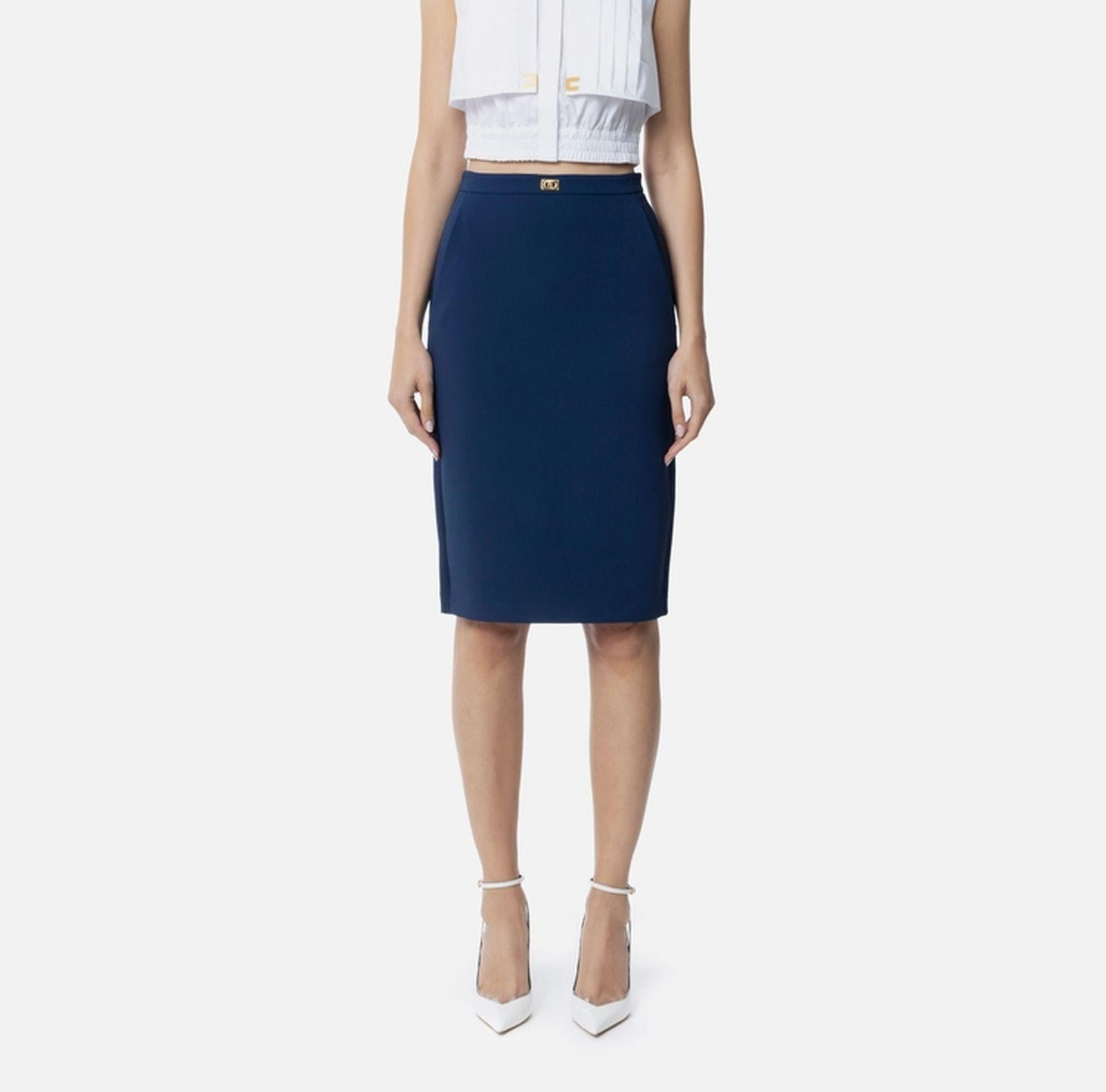Gonna con bande in raso - Elisabetta Franchi GO09951E2 DC8 ELISABETTA FRANCHI 