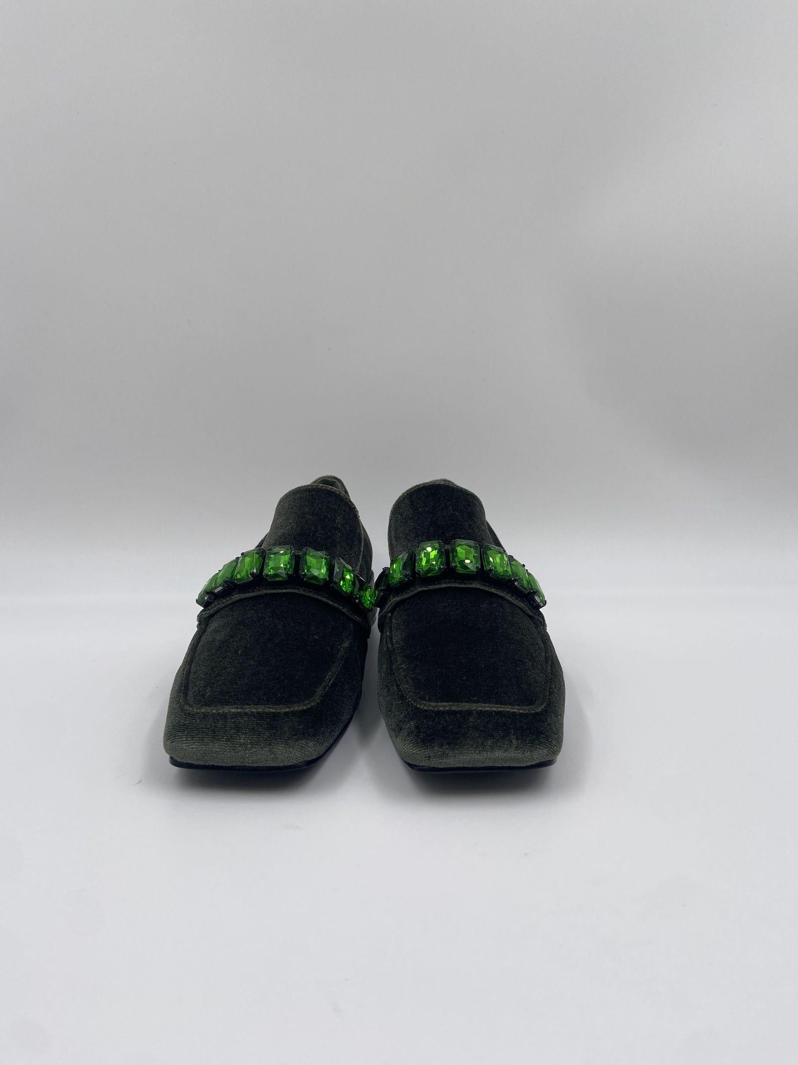 Mocassino in velluto PJ602D VERDE JEANNOT 