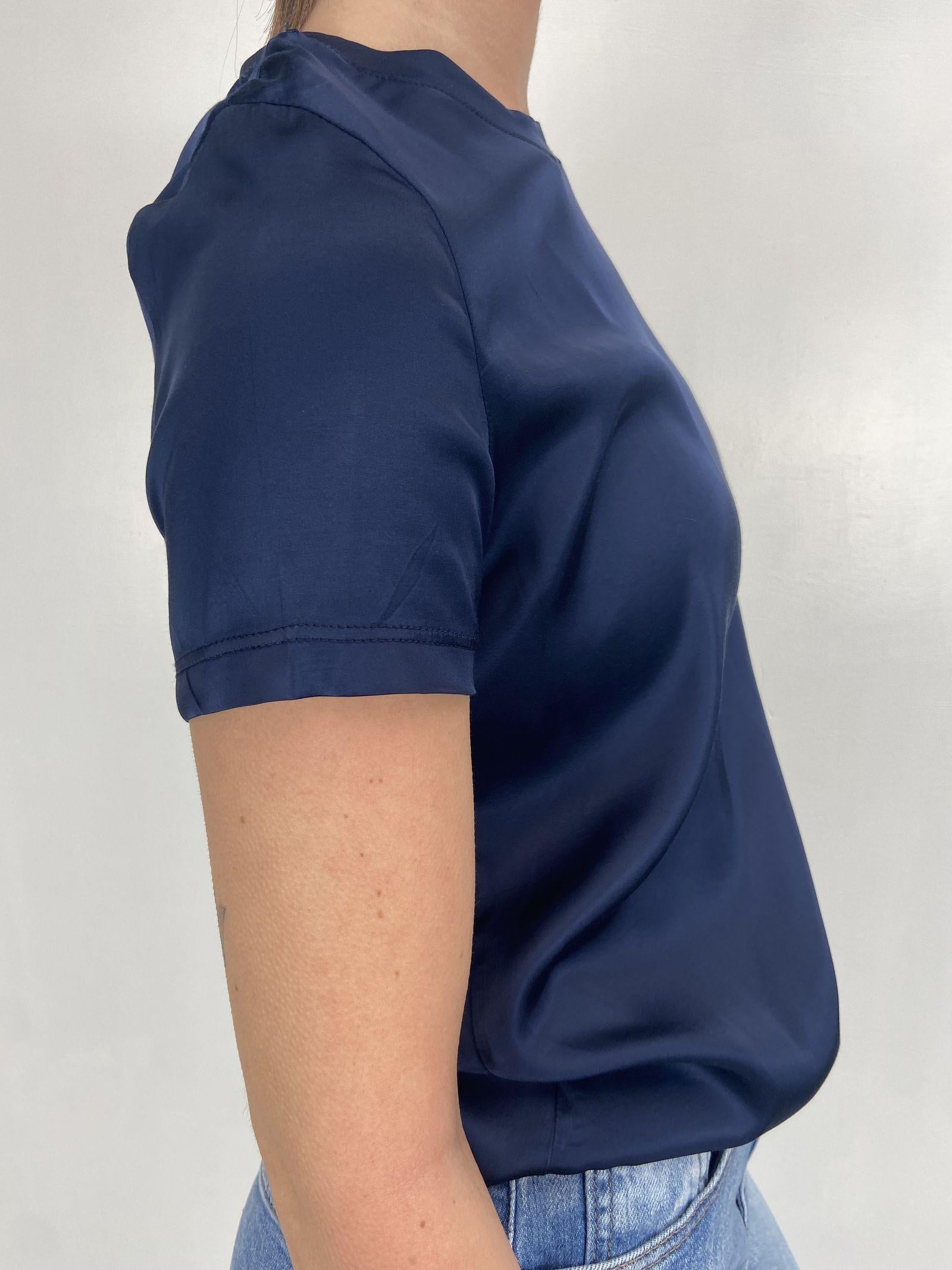 T-shirt lucida girocollo MM203633 BLU OFELIA 