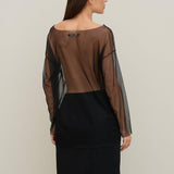 Maglia in tulle con scollo rotondo