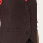 Gilet quattro bottoni in tessuto Compact DL20GL FW24 A75 RAGNO 
