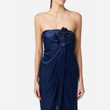 Abito Red Carpet con fiore ricamato - Elisabetta Franchi ABR3752E2 DC8 ELISABETTA FRANCHI 