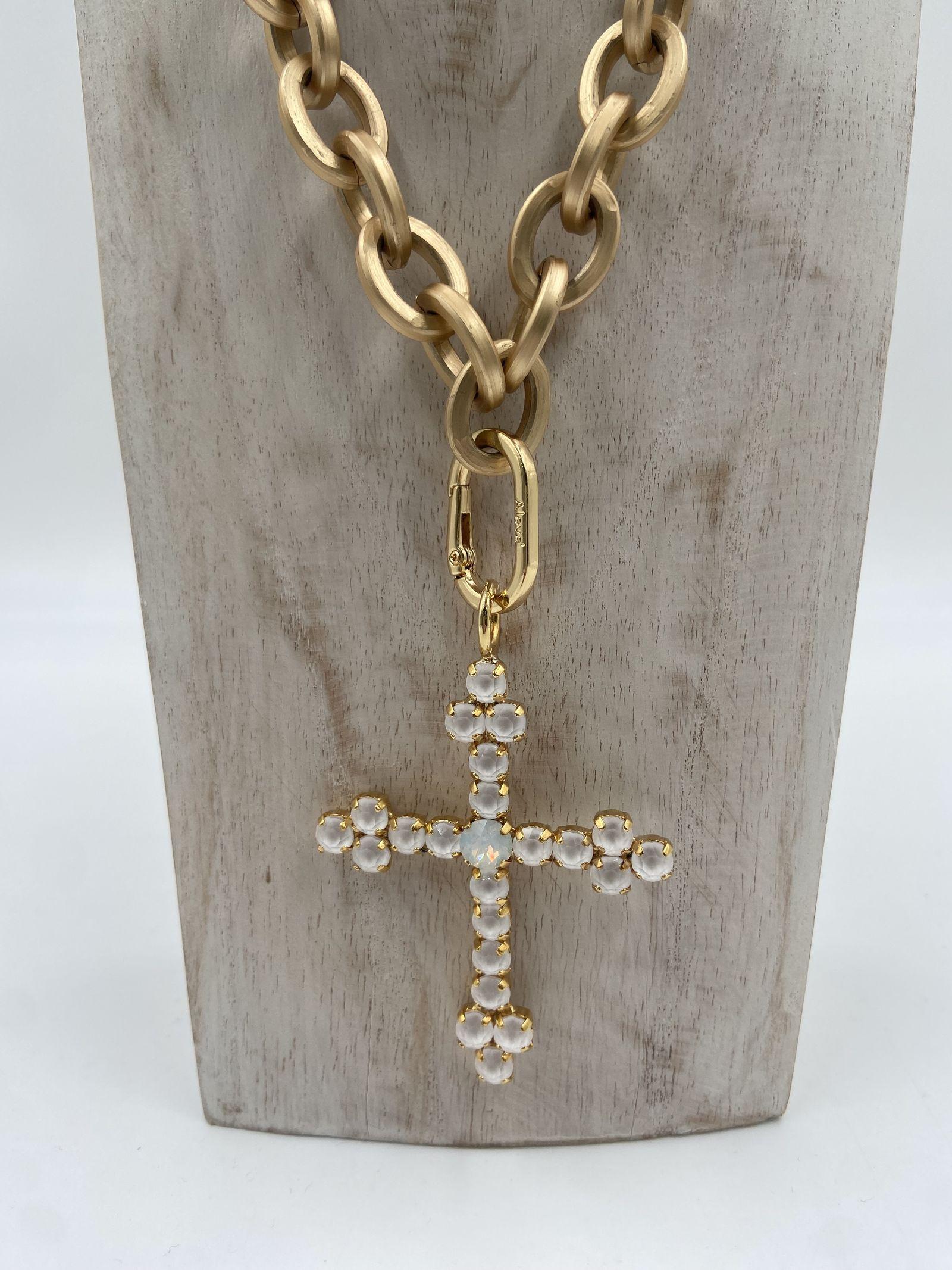 Ciondolo Croce Bizantina - Alevà BIZANTINA OROBIANCO ALEVA' 