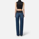 Camicia cropped con papillon - Elisabetta Franchi CA10556E2 110 ELISABETTA FRANCHI 