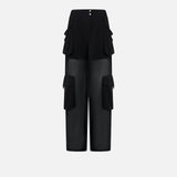 Pantalone cargo in georgette trasparente - Pinko 104751-A21F Z99 PINKO 