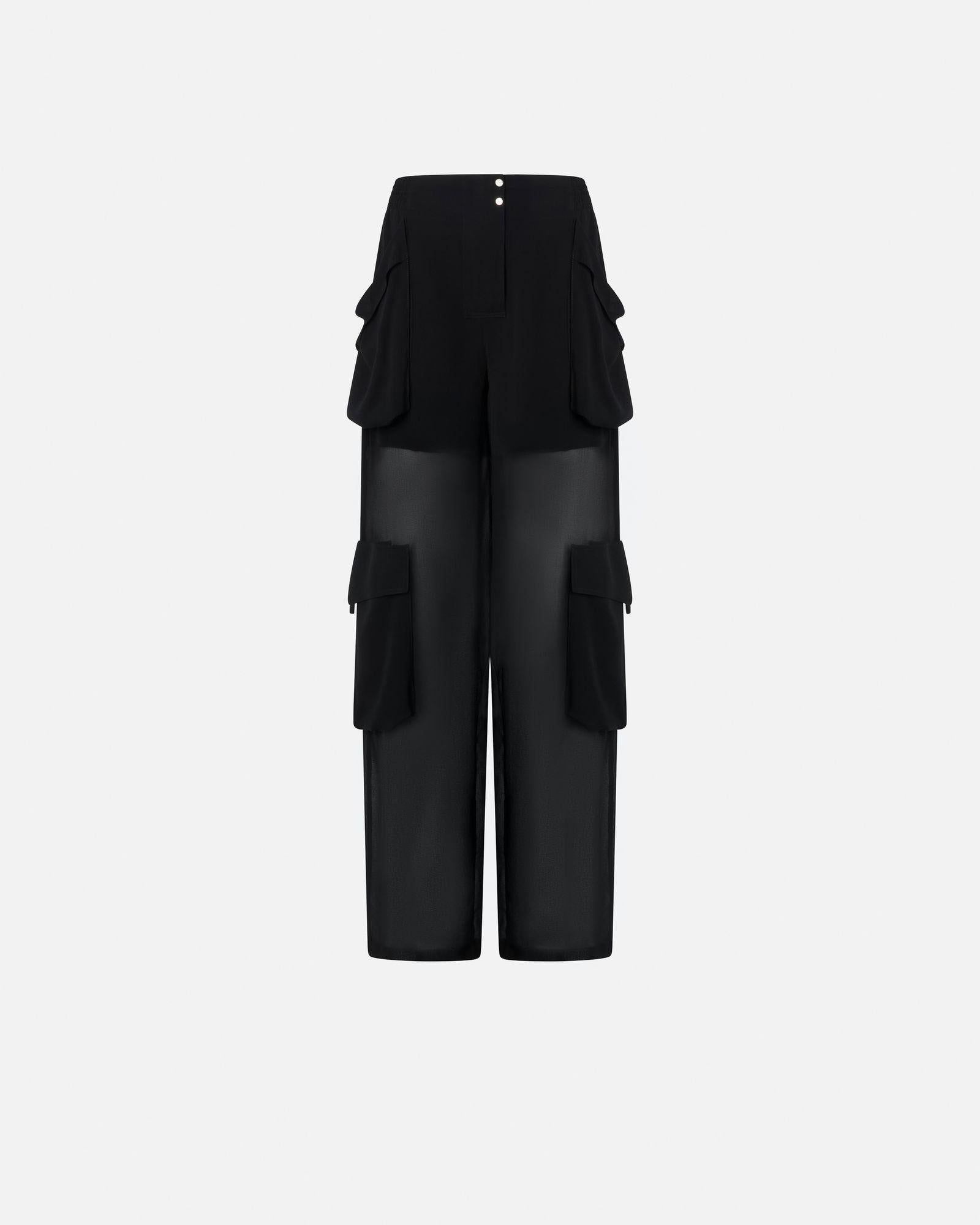 Pantalone cargo in georgette trasparente - Pinko 104751-A21F Z99 PINKO 