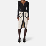 Gonna bicolor in doppio crepe - Elisabetta Franchi GOS0156E2 EF1 ELISABETTA FRANCHI 