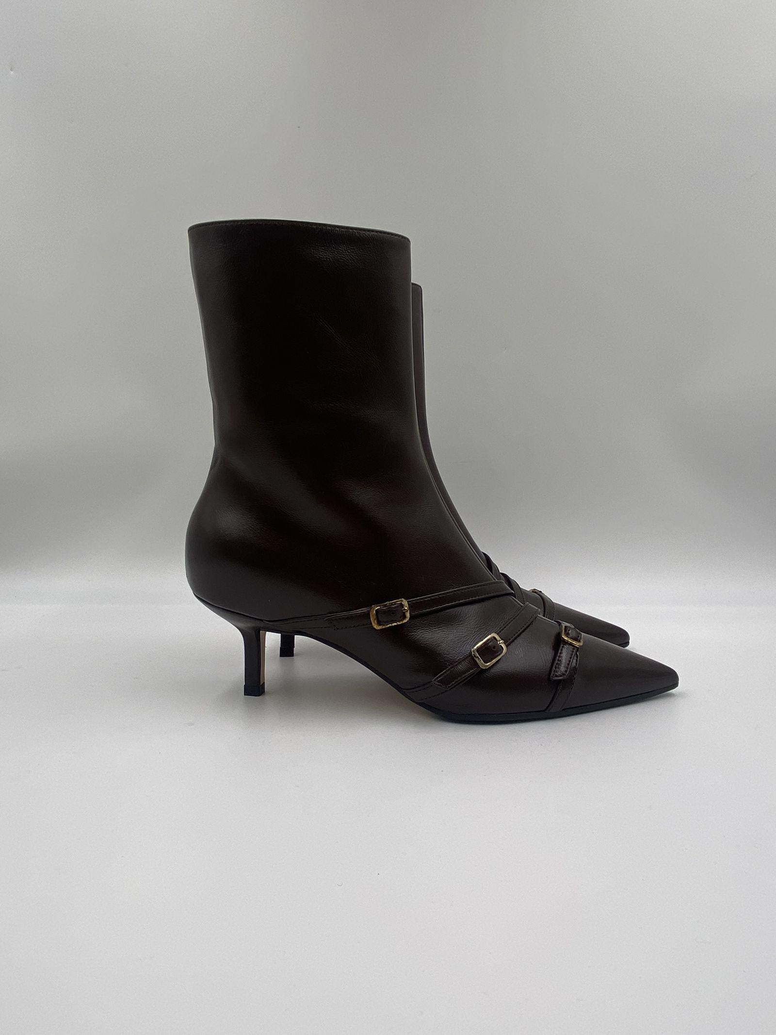 Stivaletto  moro con cinturini 9559 MORO SPAZIO MODA 