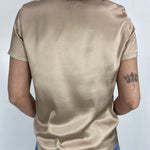 T-shirt lucida girocollo MM203633 CIOCCOLATO OFELIA 