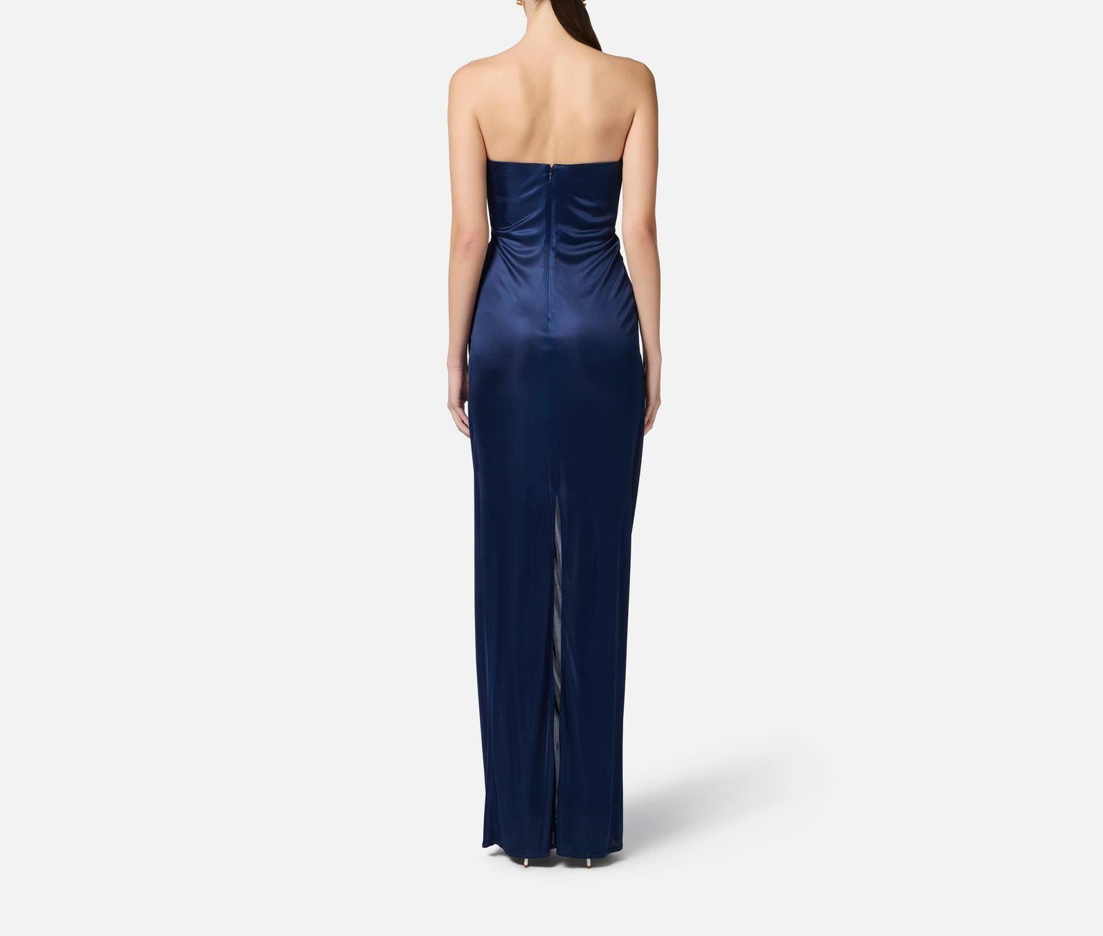 Abito Red Carpet con fiore ricamato - Elisabetta Franchi ABR3752E2 DC8 ELISABETTA FRANCHI 