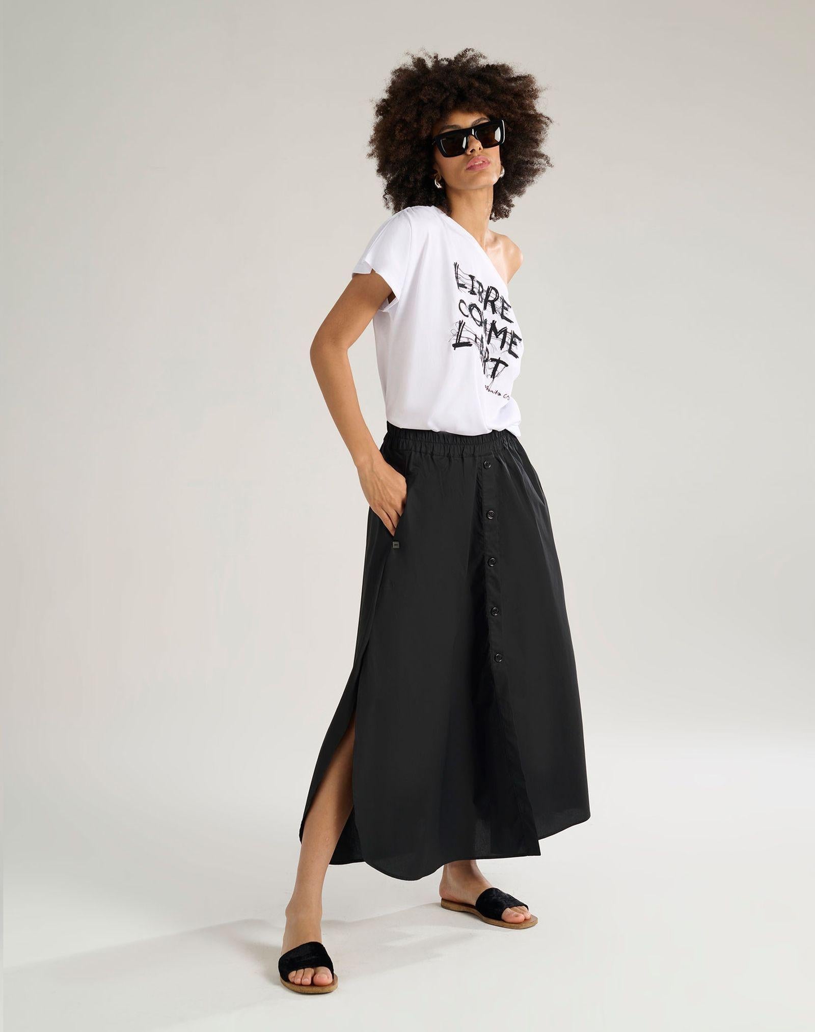 T-shirt scollo asimmetrico T251CU MA043 MANILA GRACE 