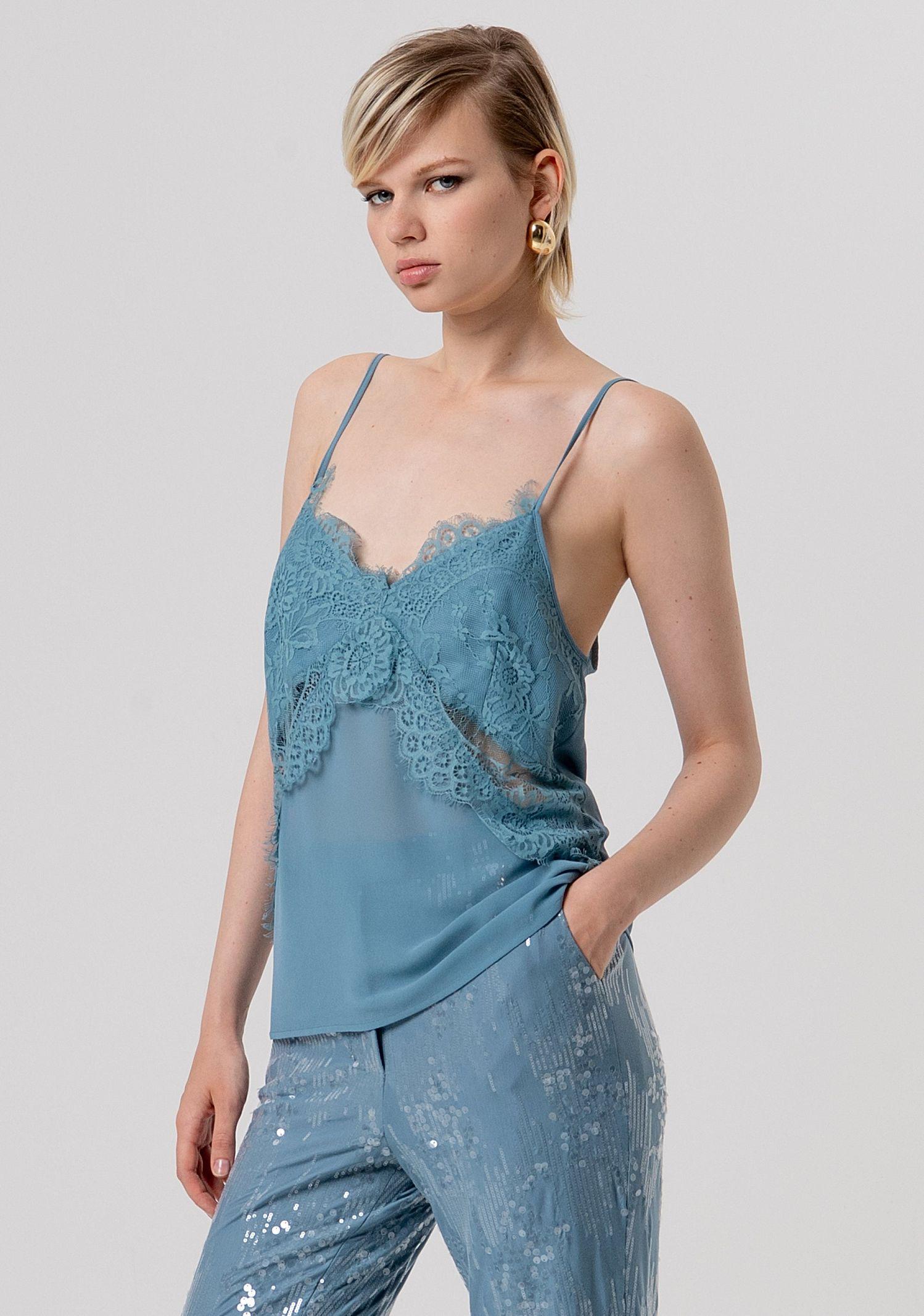 Top con inserto in pizzo - Fracomina FQ26ST2002W41201 C33 FRACOMINA 