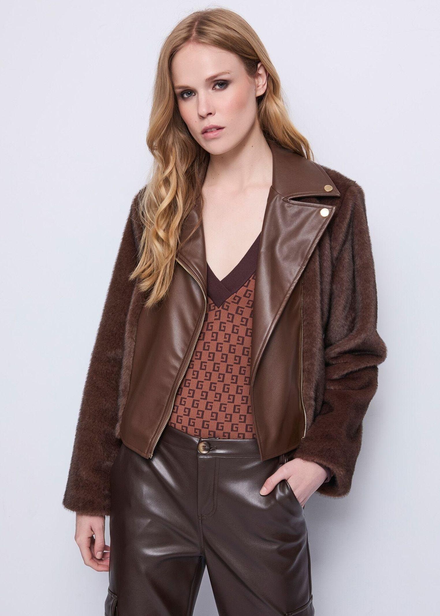 Giacca biker con cintura 521FD39004 3355 GAUDI' 