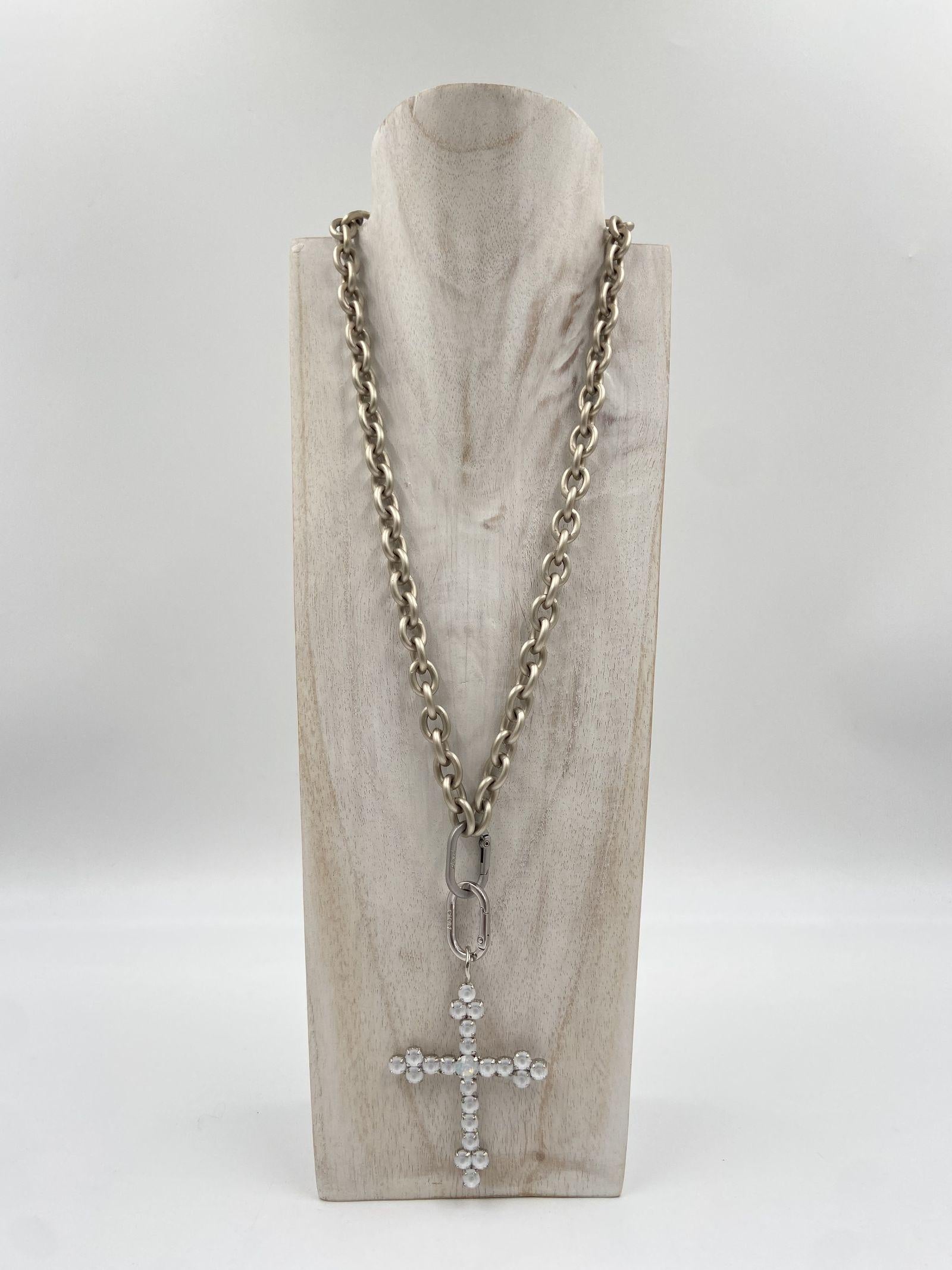 Ciondolo Croce Bizantina - Alevà BIZANTINA ARGENTOBIANCO ALEVA' 