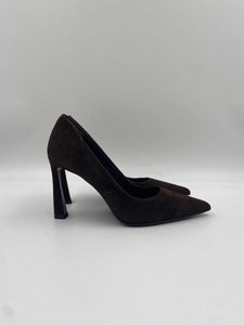 Dècolletè in pelle scamosciata