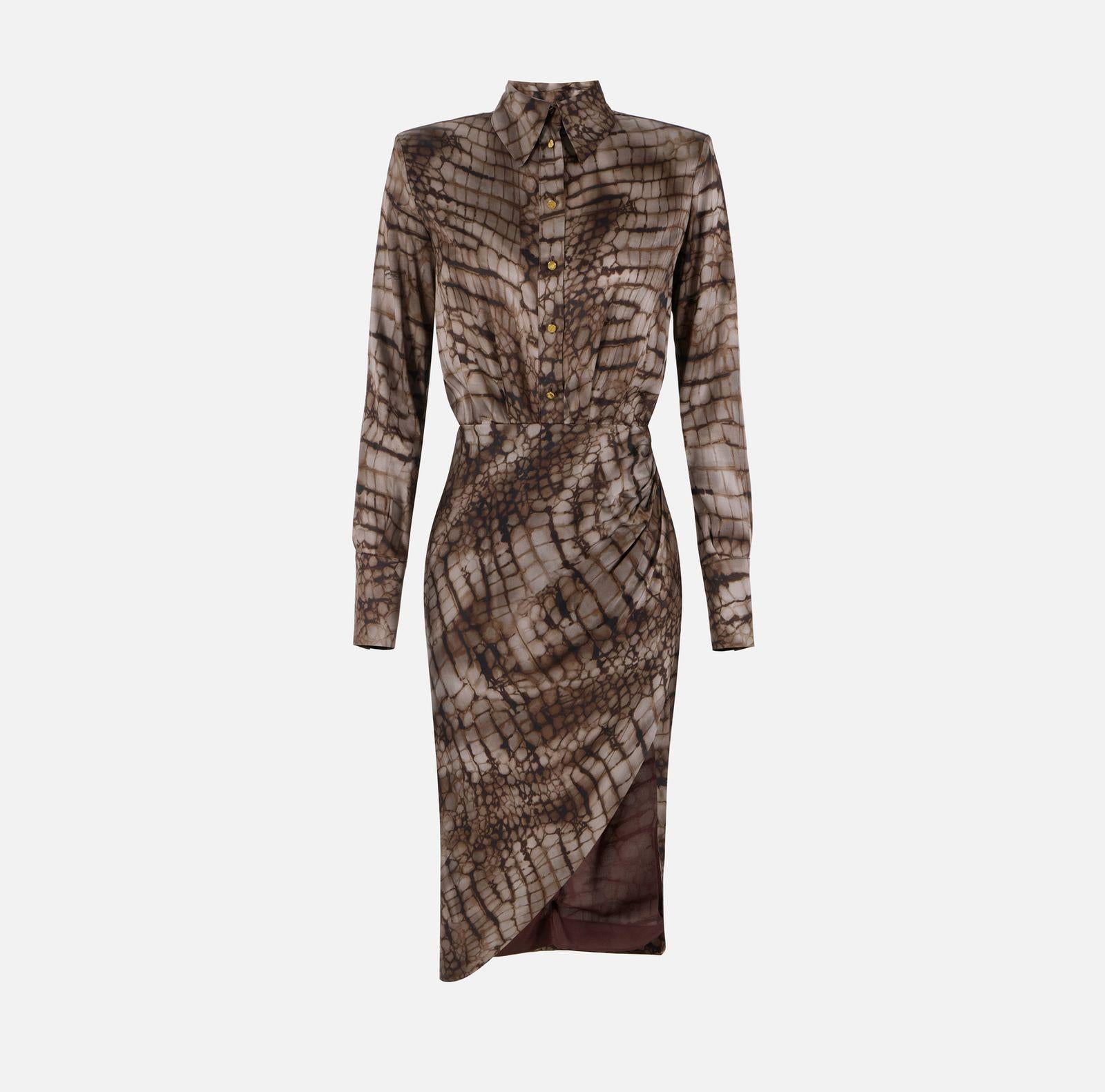 Abito stampa alligatore - Elisabetta Franchi AB89261E2 644 ELISABETTA FRANCHI 