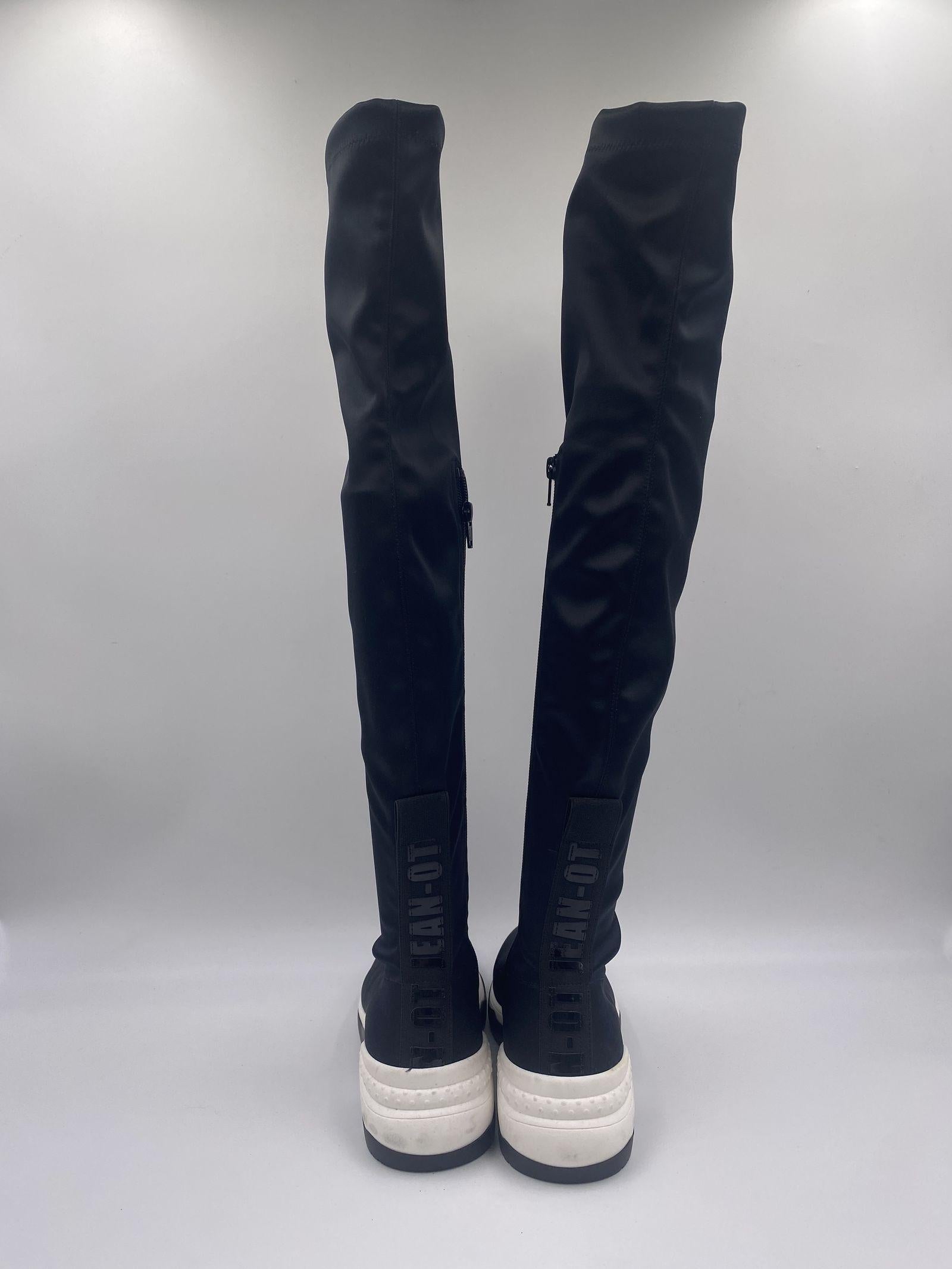 Stivale bicolor sopra al ginocchio 79091 NERO JEANNOT 