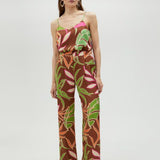 Pantalone morbido stampa foglie
