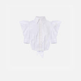 Camicia balloon in popeline - Elisabetta Franchi CA10156E2 100 ELISABETTA FRANCHI 