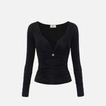 Maglia in jersey con gioiello - Elisabetta Franchi MD02962E3 110 ELISABETTA FRANCHI 