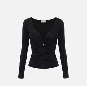 Maglia in jersey con gioiello - Elisabetta Franchi