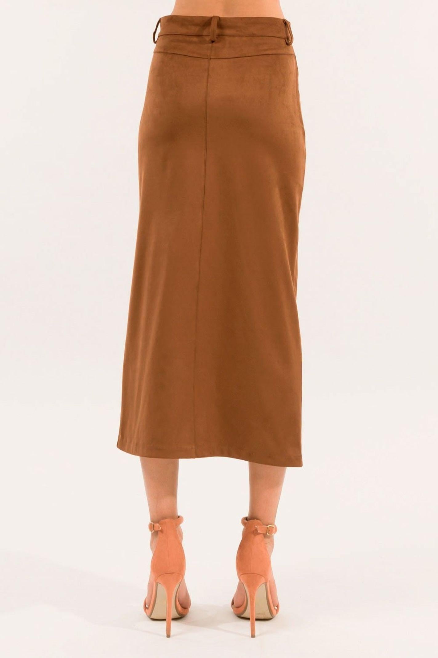 Gonna in suede con spacco ADF401C 67 KONTATTO 