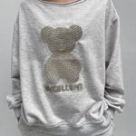 Felpa con orsetto A1287 GRIGIO OFELIA 