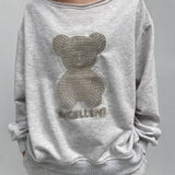 Felpa con orsetto A1287 GRIGIO OFELIA 