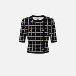 Maglia cardigan in jacquard logo - Elisabetta Franchi MK60B51E2 E84 ELISABETTA FRANCHI 