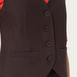Gilet quattro bottoni in tessuto Compact