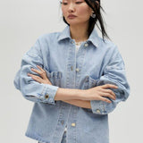 Giacca denim con strass