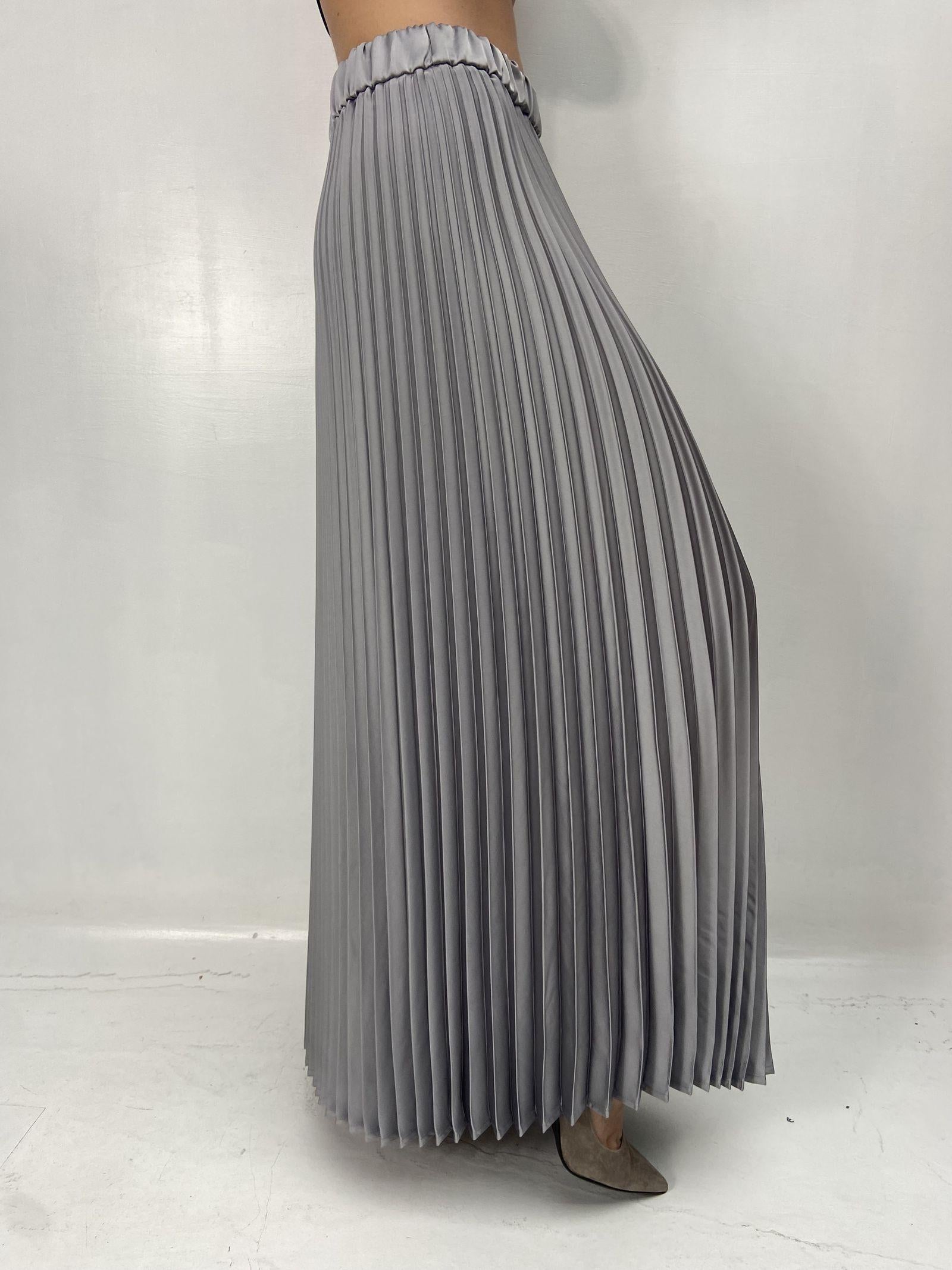 Gonna in raso plissè SK1183 GRIGIO OFELIA 