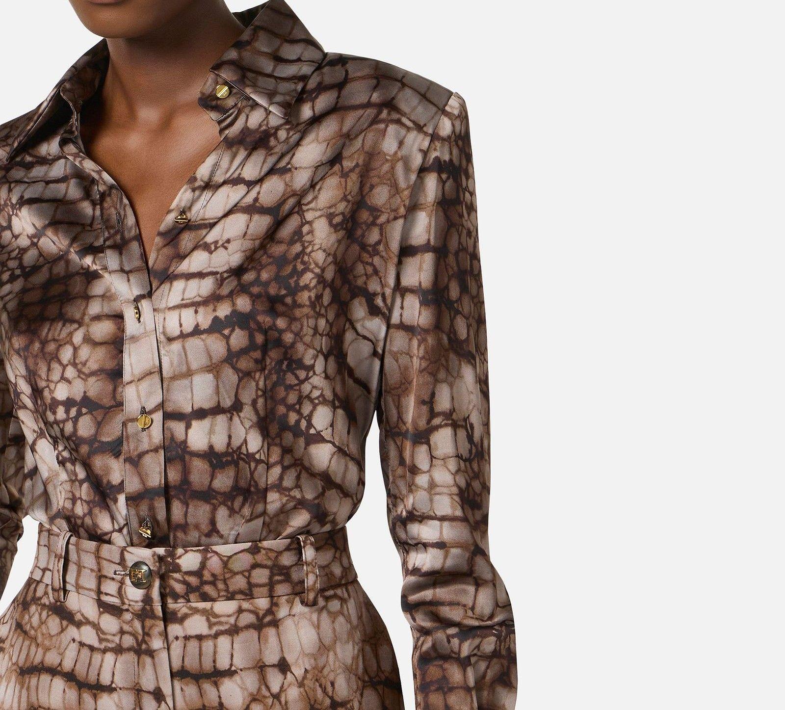 Camicia con stampa alligatore CA13161E3 644 ELISABETTA FRANCHI 