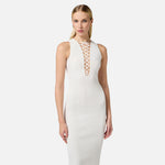 Abito con lacci criss-cross - Elisabetta Franchi AM55B52E1 360 ELISABETTA FRANCHI 
