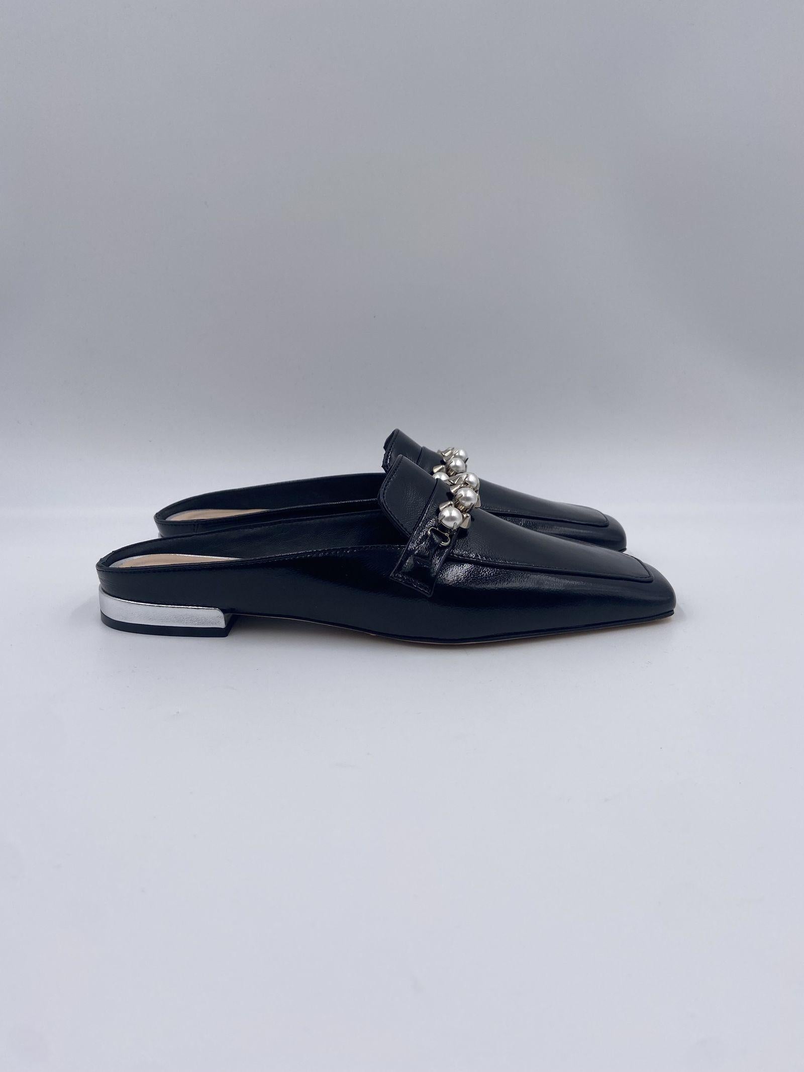 Sabot con perle e borchie 602 NERO CHIARINI 