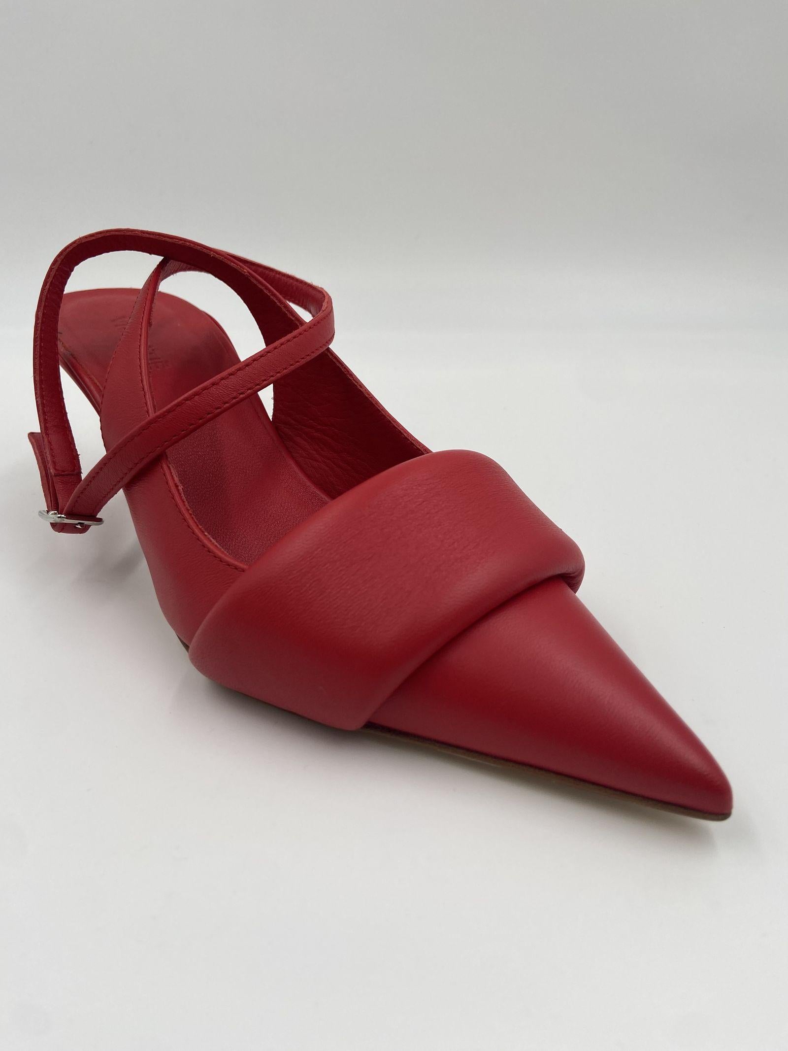 Sandalo slingback in pelle 1A4102D ROSSO VIC MATIE' 