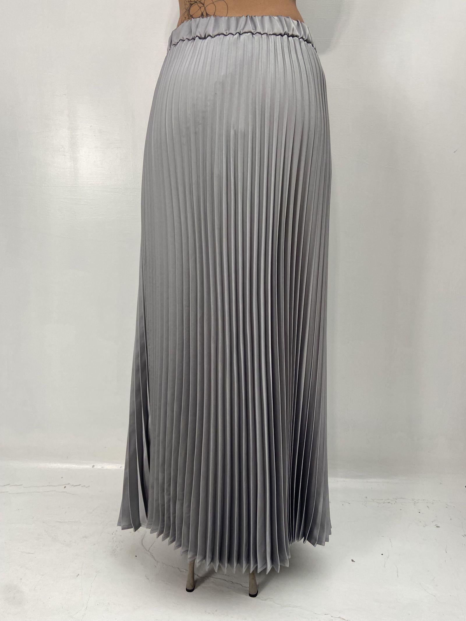 Gonna in raso plissè SK1183 GRIGIO OFELIA 