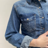 Camicia in denim con strass