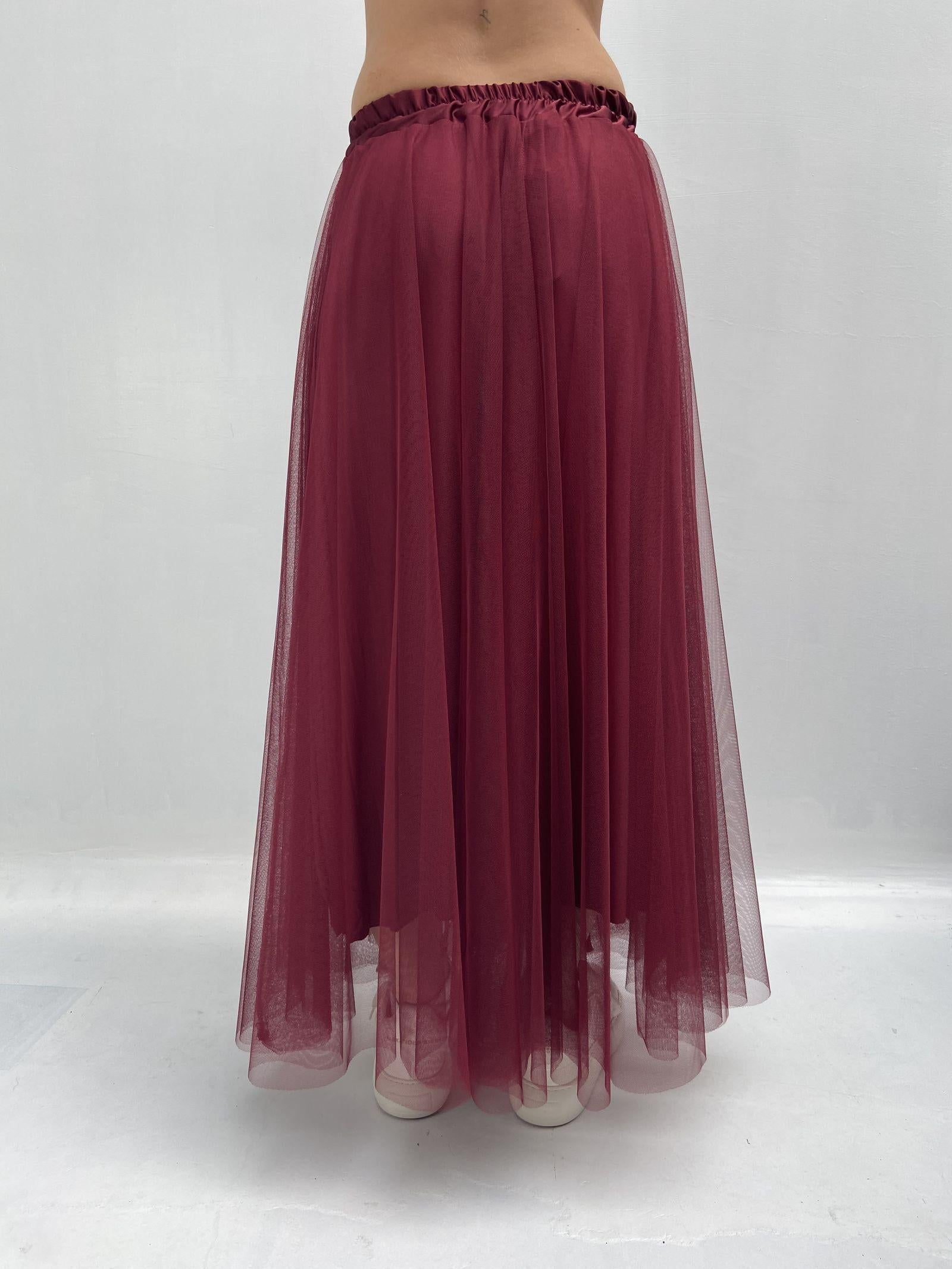 Gonna lunga in tulle MK04.015 BORDEAUX OFELIA 