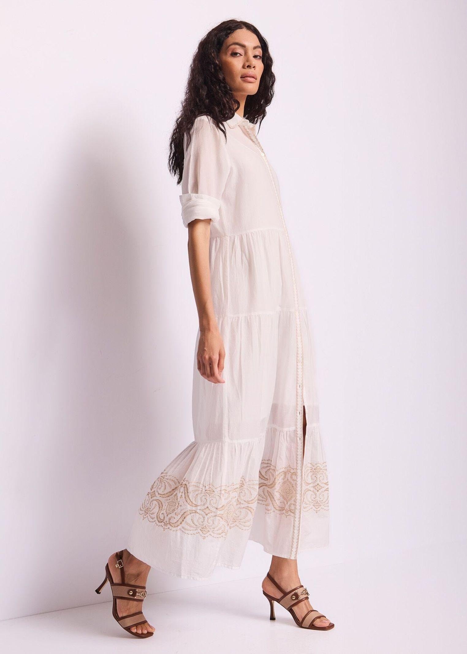 Abito chemisier maniche lunghe con ricamo 511FD15003 51100801 GAUDI' 