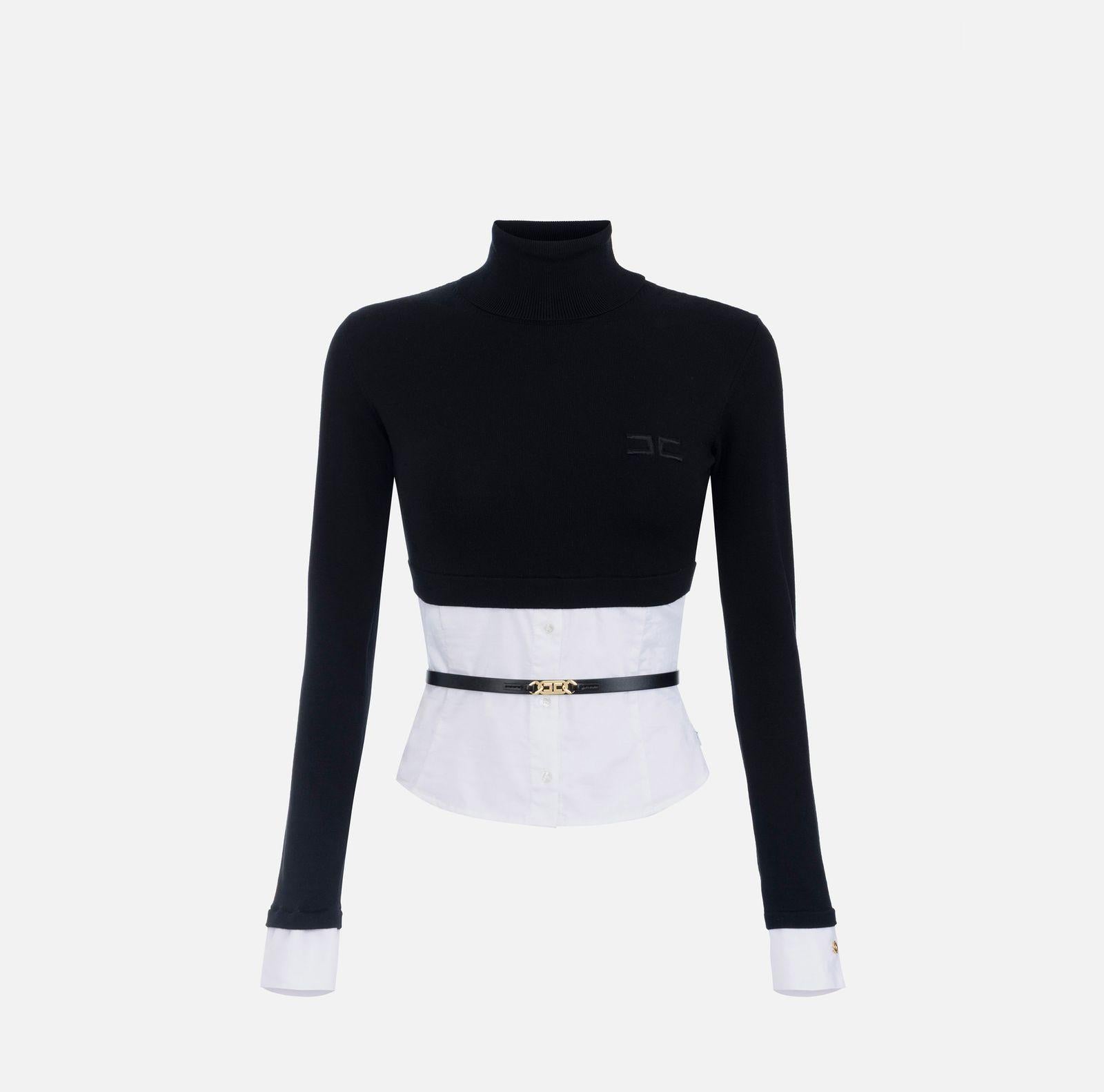 Maglia effetto camicia - Elisabetta Franchi MK14T56E2 222 ELISABETTA FRANCHI 