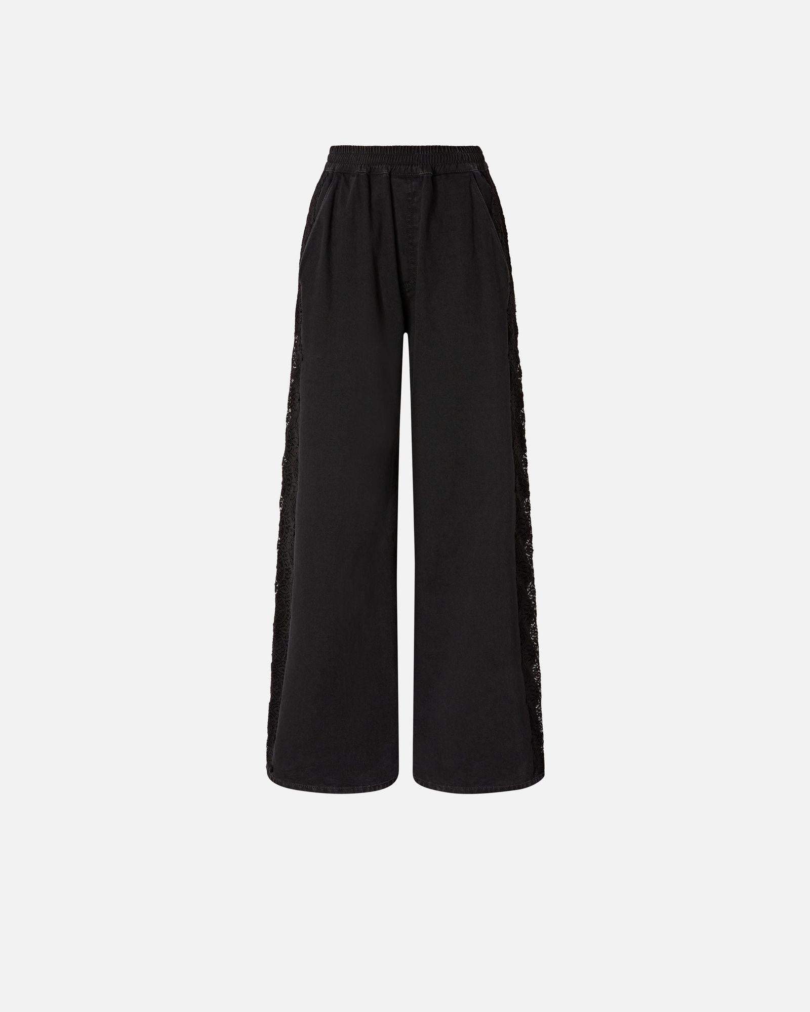 Pantaloni con banda laterale in pizzo - Pinko 106422A33U Z99 PINKO 