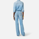 Tuta denim con lettering - Elisabetta Franchi TJ44D61E2 192 ELISABETTA FRANCHI 